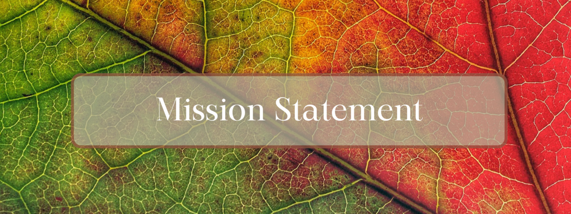 lose up of an autumn leaf with the words mission statement written over the top